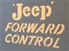 "Jeep Forward Control 4 Wheel Drive" Stencil - 1956 to 1964 FC-150 / FC-170