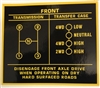 T90 FC 3 Speed Shift Pattern Decal