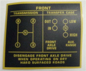 T90A-1 3 Speed Shift Pattern Decal